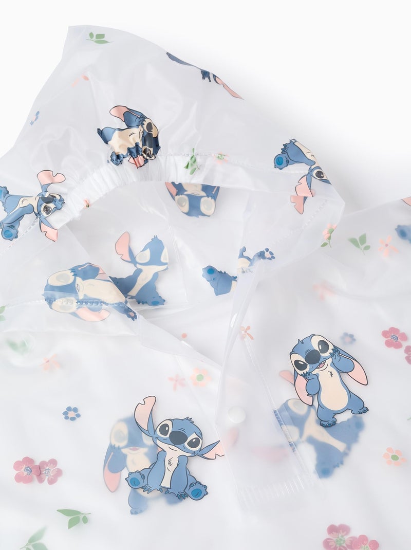 Poncho Imperméable avec Capuche Stitch Blanc Fille