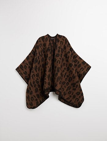 Poncho imprimé animal, MO Fashion