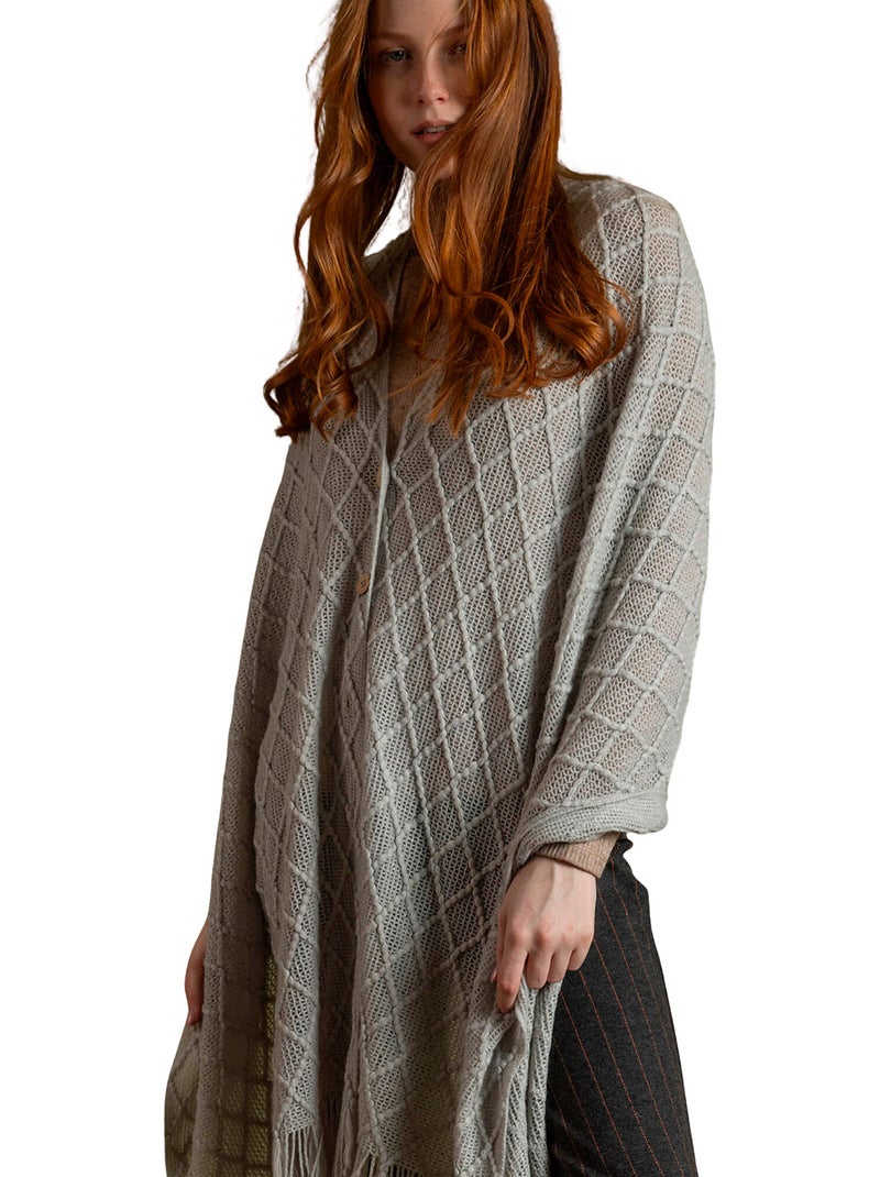 Poncho long Punto Gris - Kiabi