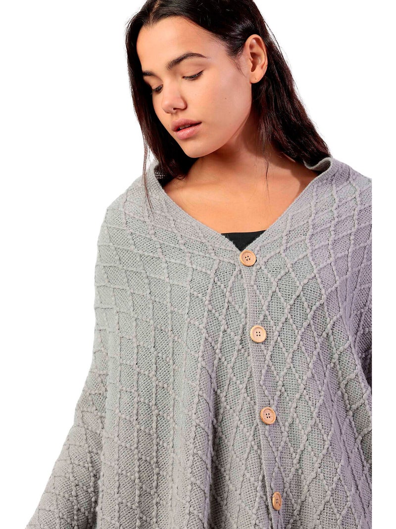 Poncho long Punto Gris - Kiabi