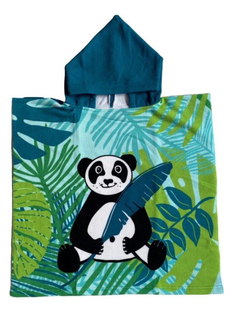 Poncho microfibre Panda 60x120 250 g/m² Vert - Kiabi