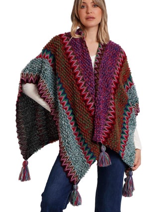 Poncho ouvert Azteca