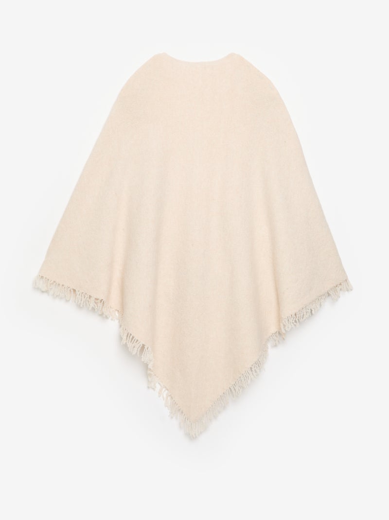 Poncho ouvert uni Beige - Kiabi