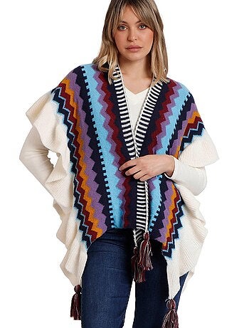 Poncho ouvert Volantes