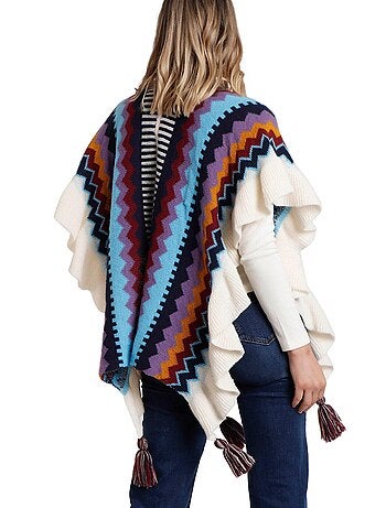 Poncho ouvert Volantes