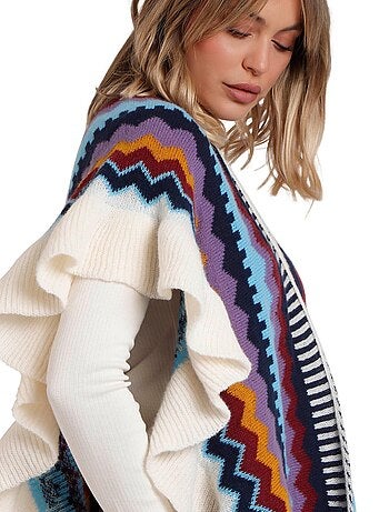 Poncho ouvert Volantes