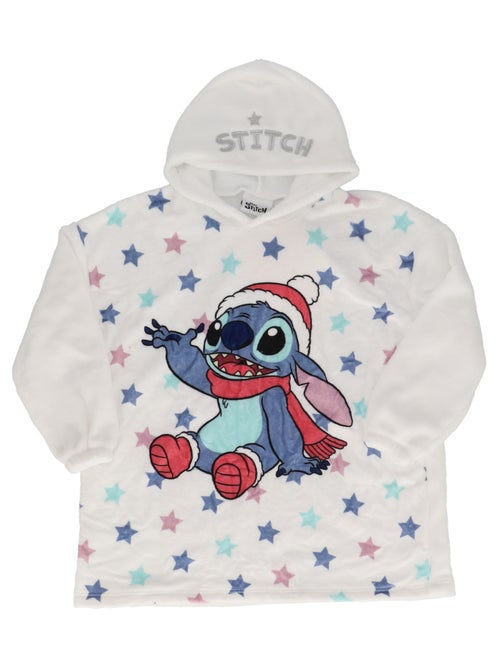 Poncho plaid à capuche molletonné Disney Stitch polyester - Kiabi