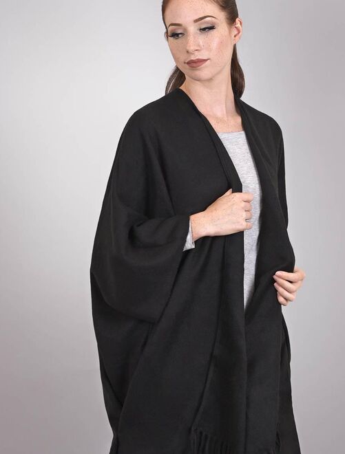 Poncho long 'One Piece' en polaire - noir - Kiabi - 11.00€