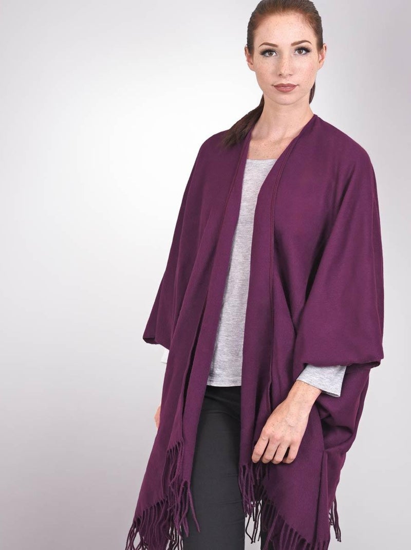 Poncho poches Casa - Fabriqué en France Violet prune - Kiabi