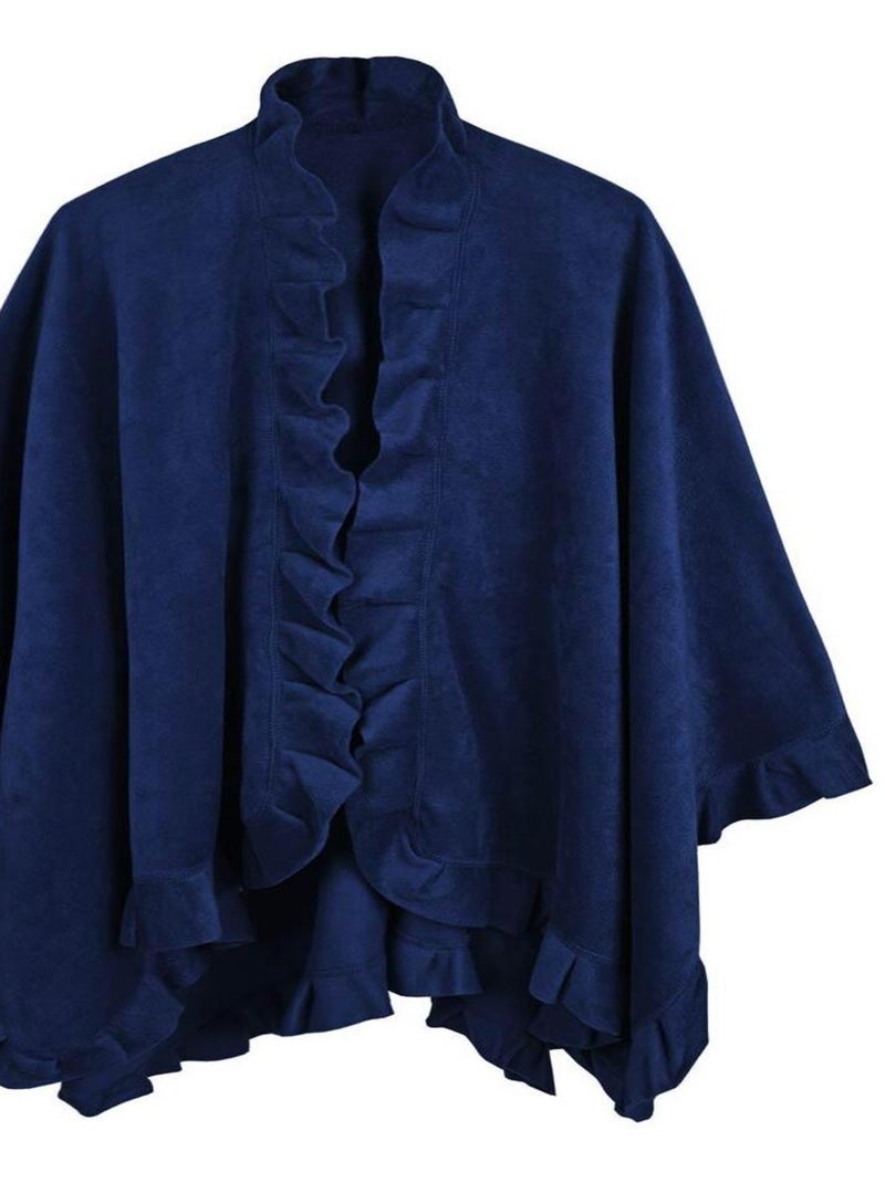 Poncho Polaire Frou-Frou Bleu - Kiabi
