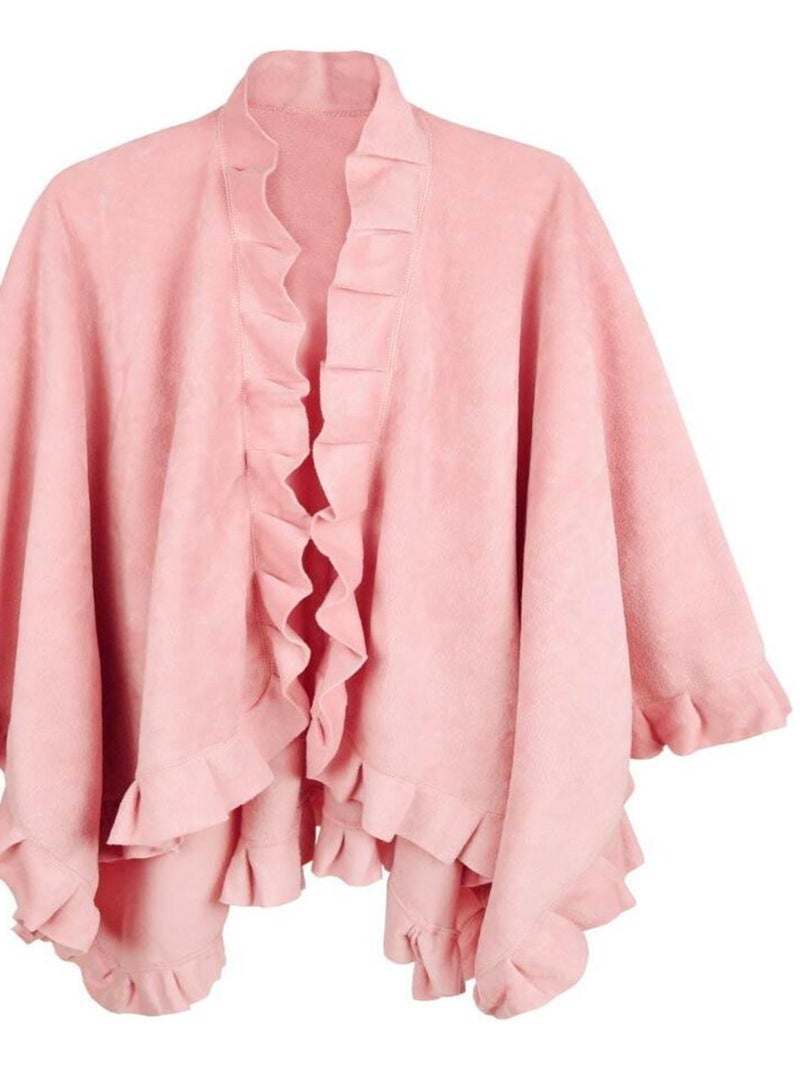 Poncho Polaire Frou-Frou Rose - Kiabi
