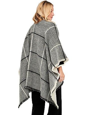 Poncho réversible à carreaux pc2