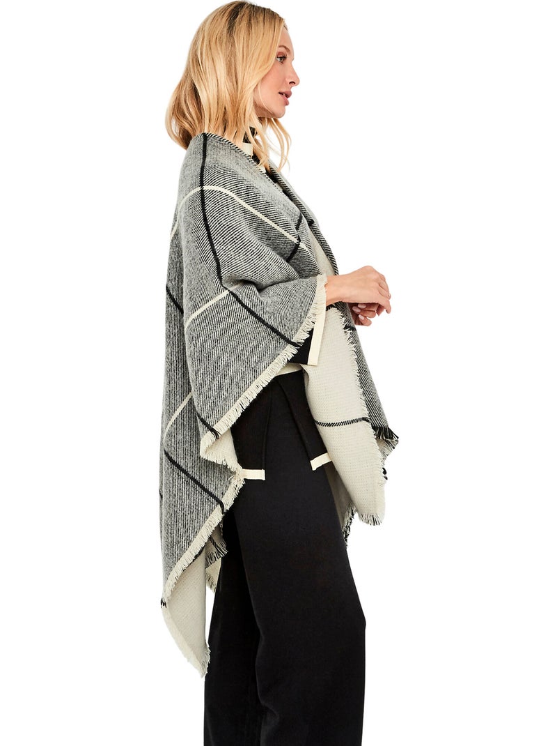Poncho réversible à carreaux pc2 Gris - Kiabi