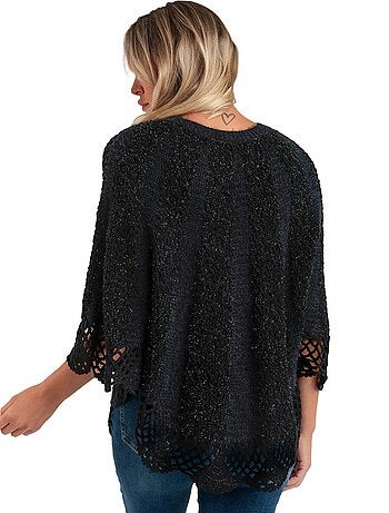 Poncho romantique en tricot uni ADMAS pour femme