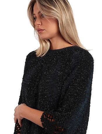 Poncho romantique en tricot uni ADMAS pour femme
