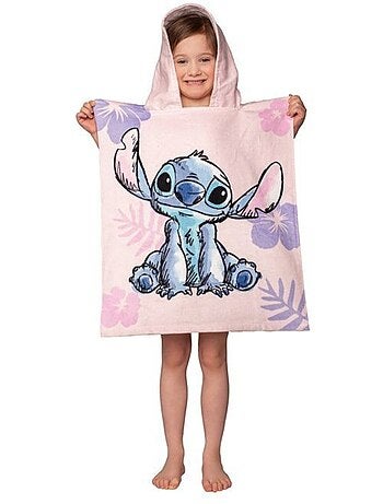 Poncho serviette à capuche éponge 100% coton Lilo & Stitch