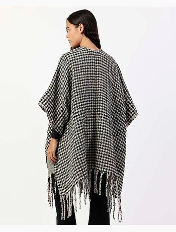 Poncho tendance en tricot ouvert double face superposé pour femme ADMAS