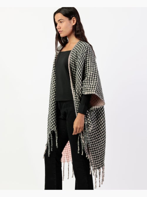 Poncho tendance en tricot ouvert double face superposé pour femme ADMAS - Kiabi Poncho tendance en tricot ouvert double face superposé pour femme ADMAS - Kiabi