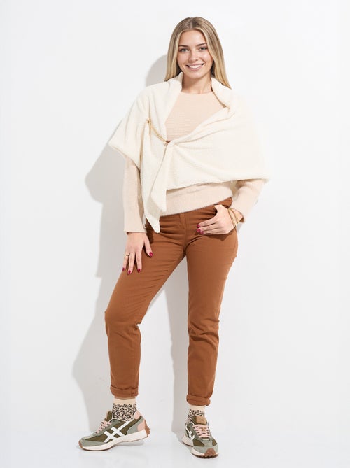 Poncho toucher laineux chainette métal - AFIBEL - Kiabi