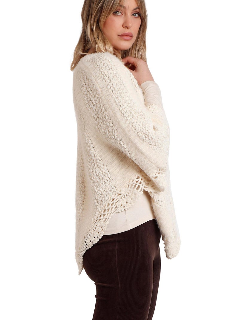 Poncho uni Romantic Ecru - Kiabi