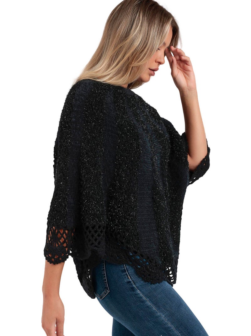Poncho uni Romantic Noir - Kiabi