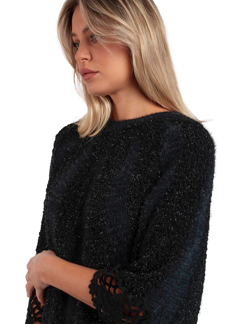 Poncho uni Romantic Noir - Kiabi