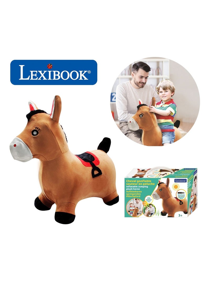 Poney Sauteur Gonflable avec housse en peluche Marron - Kiabi