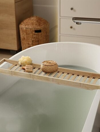 Pont de baignoire en bambou