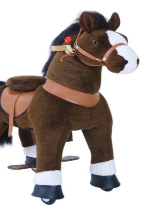 'ponycycle' Poney À Monter Brun Chocolat Avec Sabot Blanc Petit Modèle Pour 3 À 5 Ans