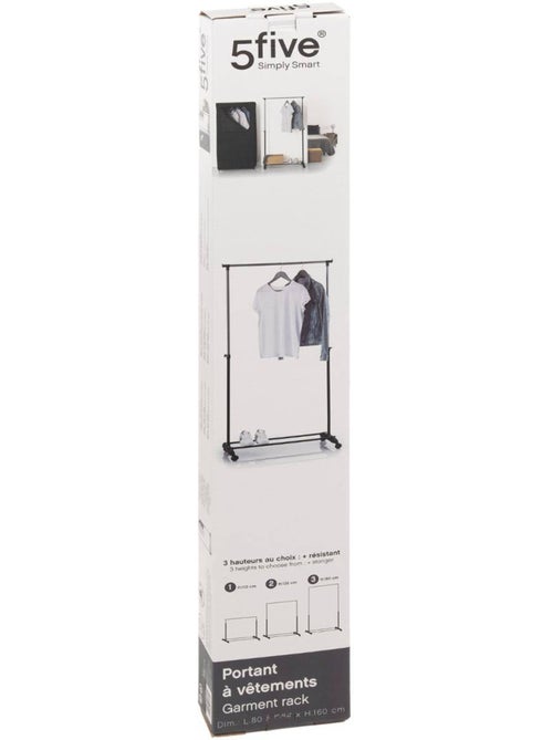 Portant à vêtement extensible sur roulettes en métal pan - Kiabi