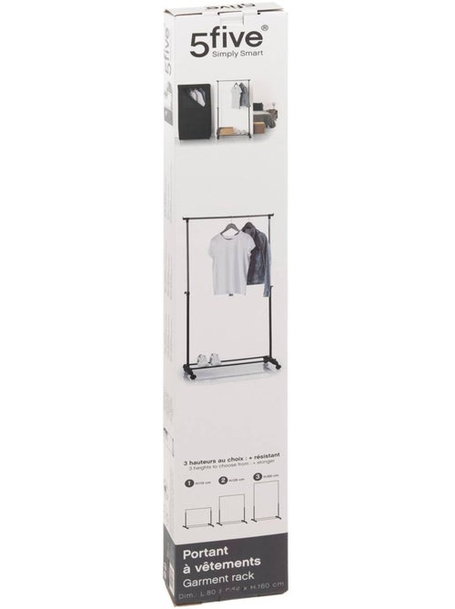 Portant à vêtement extensible sur roulettes en métal pan - Kiabi