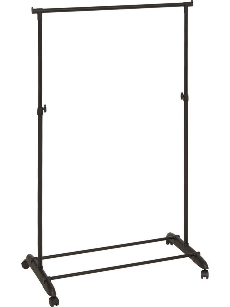 Portant à vêtement extensible sur roulettes en métal pan Noir - Kiabi