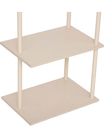 Portant à vêtements 2 étagères en métal liny