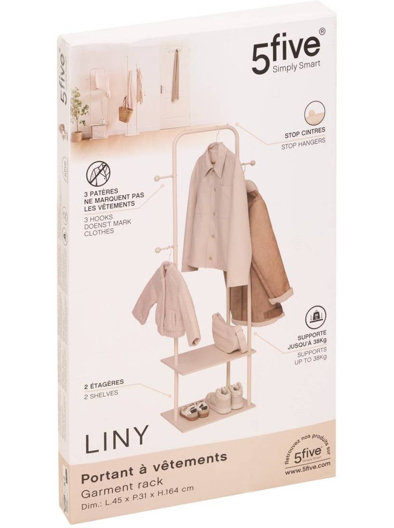 Portant à vêtements 2 étagères en métal liny Beige argile - Kiabi
