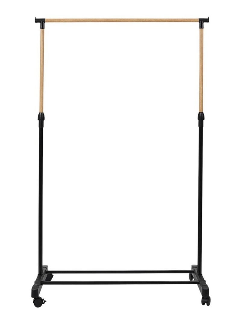 Portant à vêtements à roulettes imitation bois Noir - Kiabi
