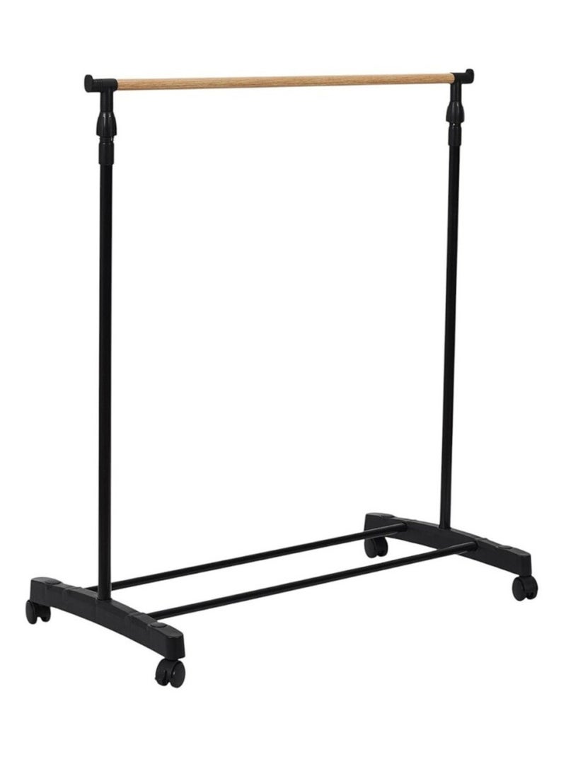 Portant à vêtements à roulettes imitation bois Noir - Kiabi