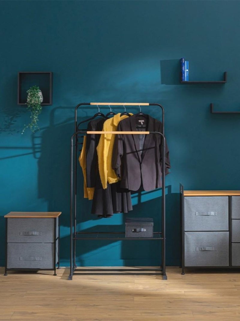 Portant à vêtements Artemis double Noir - Kiabi