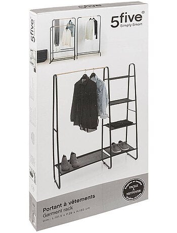 Portant à vêtements avec 4 étagères en métal artemis
