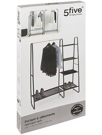 Portant à vêtements avec 4 étagères en métal artemis