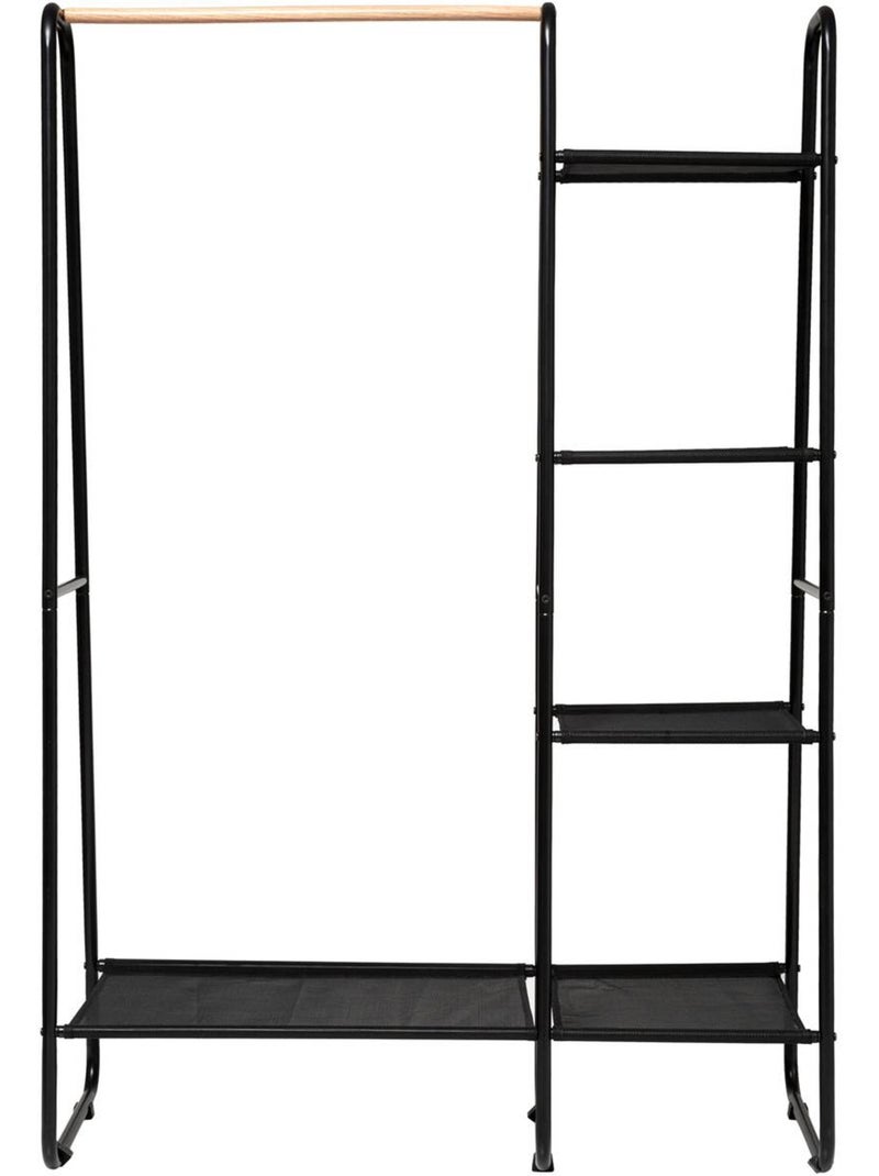 Portant à vêtements avec 4 étagères en métal artemis Noir - Kiabi