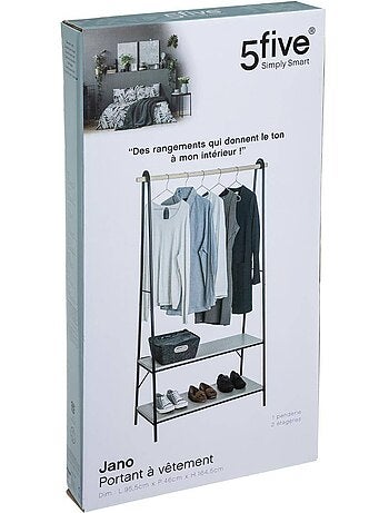 Portant à vêtements avec étagères en métal jano