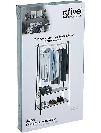 Portant à vêtements avec étagères en métal jano