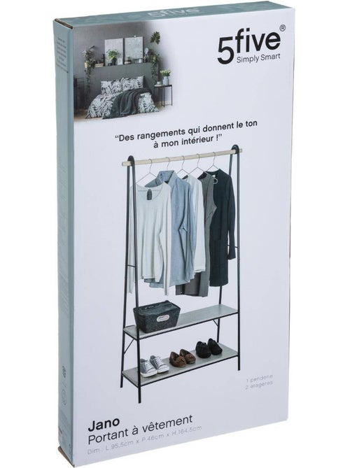 Portant à vêtements avec étagères en métal jano - Kiabi