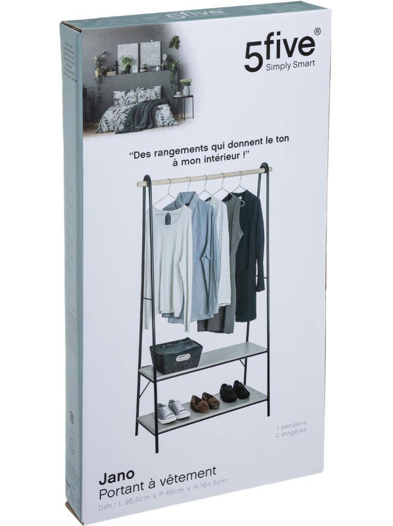 Portant à vêtements avec étagères en métal jano Noir - Kiabi