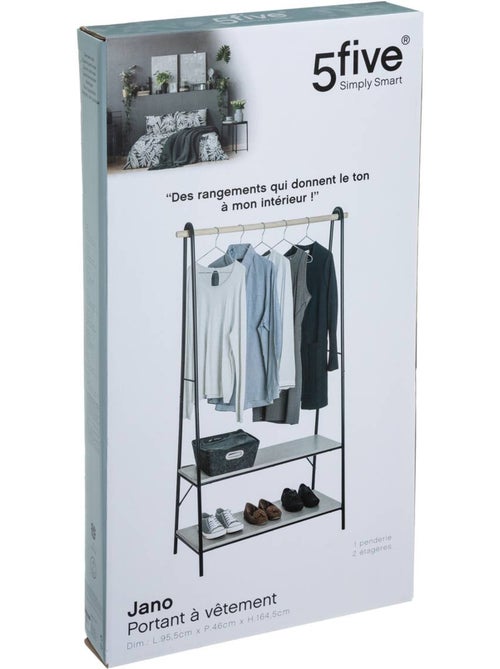 Portant à vêtements avec étagères en métal jano - Kiabi