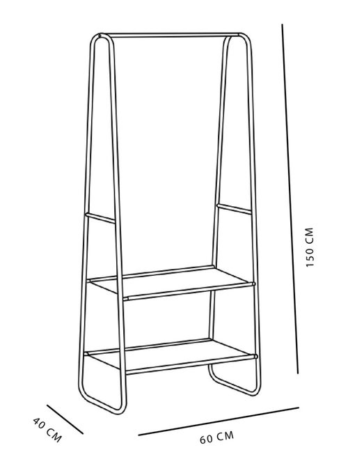 Portant à vêtements avec étagères métal EQUIPMENT - Kiabi