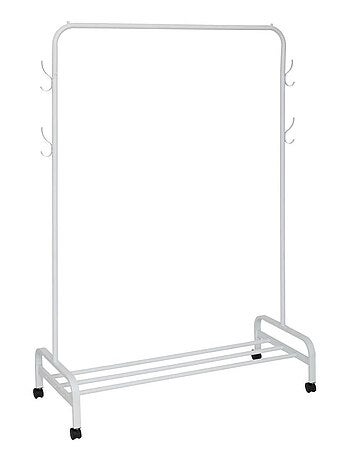 Portant à vêtements avec patères en métal blanc
