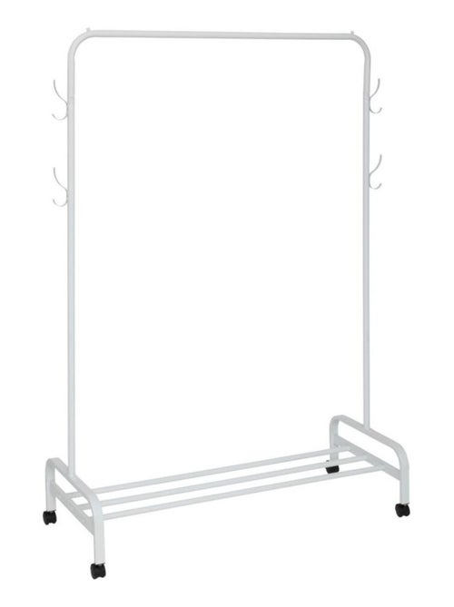 Portant à vêtements avec patères en métal blanc - Kiabi