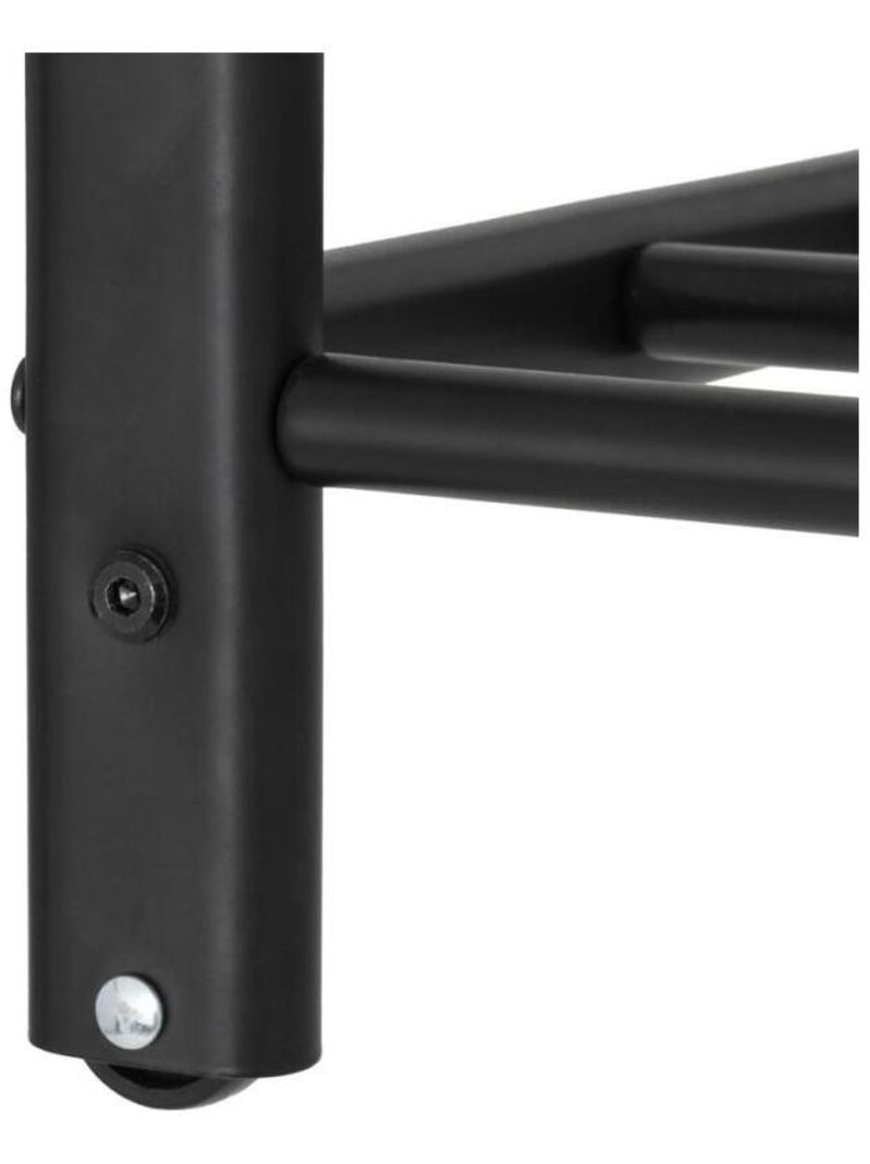 Portant à vêtements double avec 2 étagères métal Noir - Kiabi