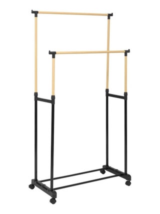 Portant à vêtements double inox et plastique